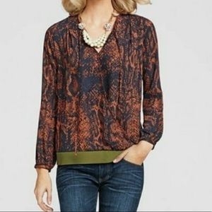 CAbi Border Wrap Snake Skin Print Navy-Rust